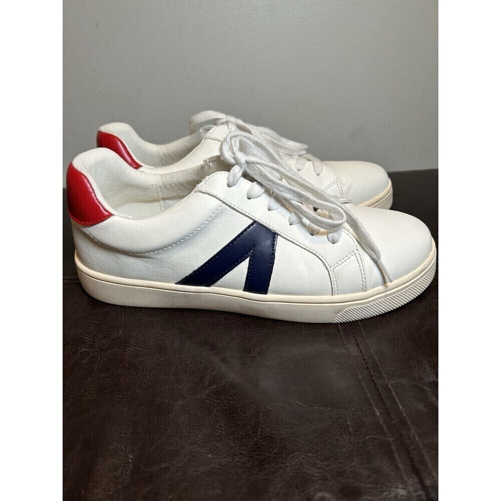 MIA Women's White Low-Top Sneakers Red Navy Accents Lace-Up Women’s 8.5 - Picture 2 of 10